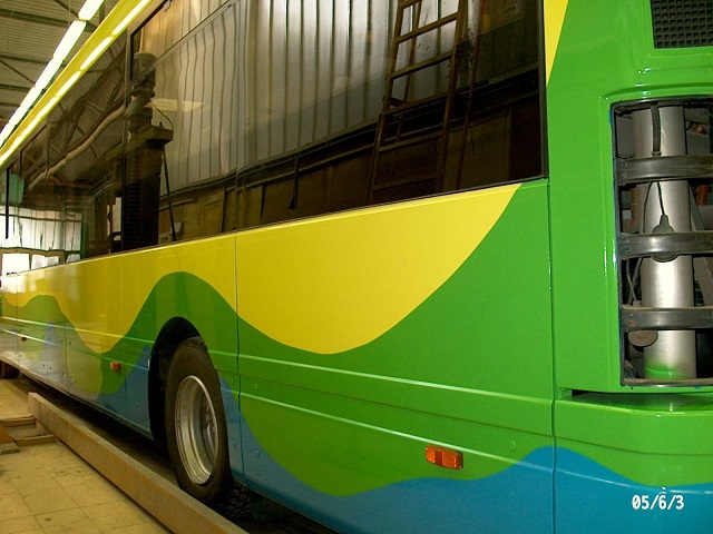 Volán busz; Nuvovern Aqua vízzel hígítható kétkomponenses bevonat Volán busz; Nuvovern Aqua vízzel hígítható kétkomponenses bevonat